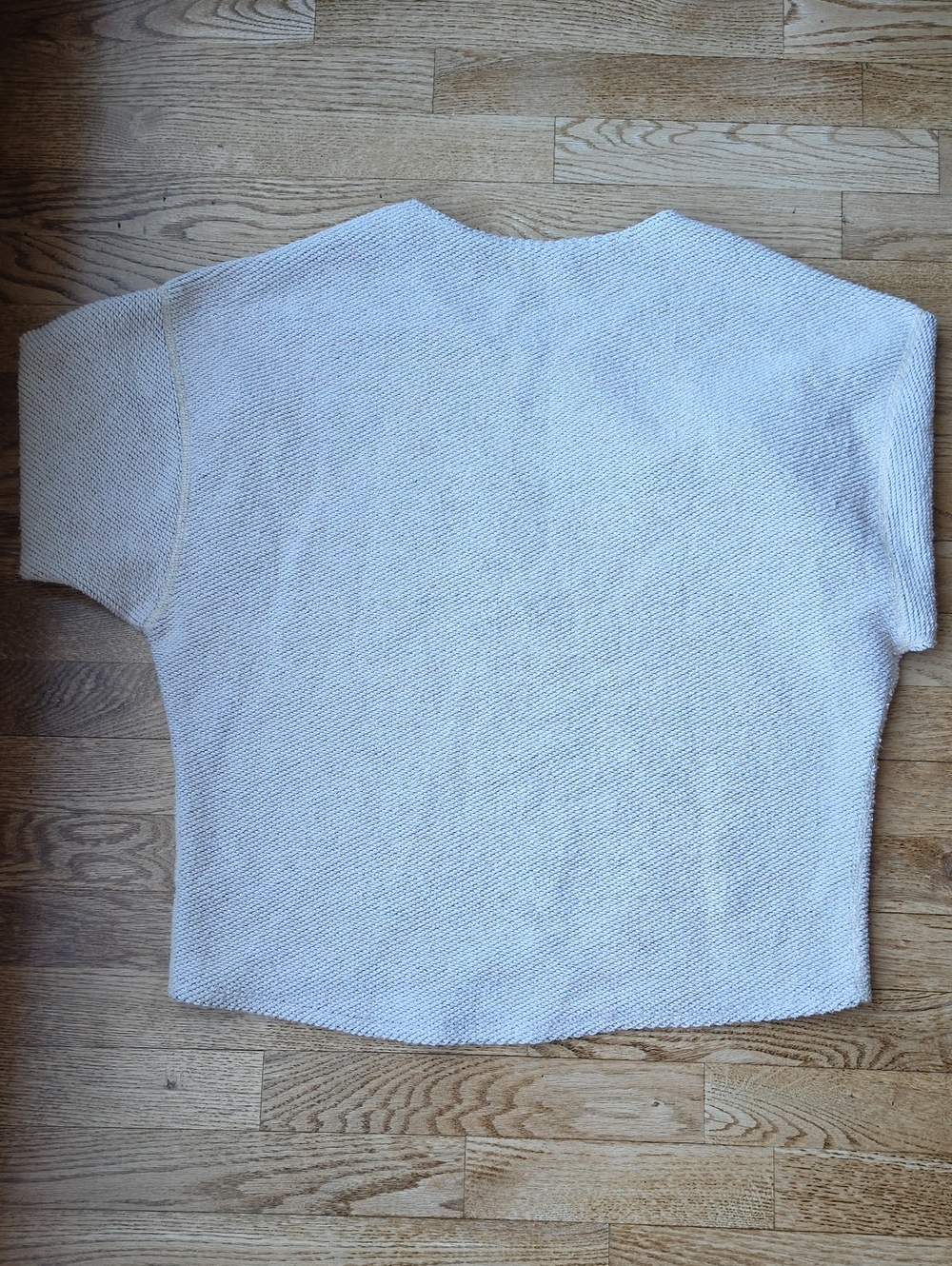 (O/S) American Apparel Cream Boxy Knit Scoop Neck Sweater Cotton Boho Lounge - Picture 5 of 8